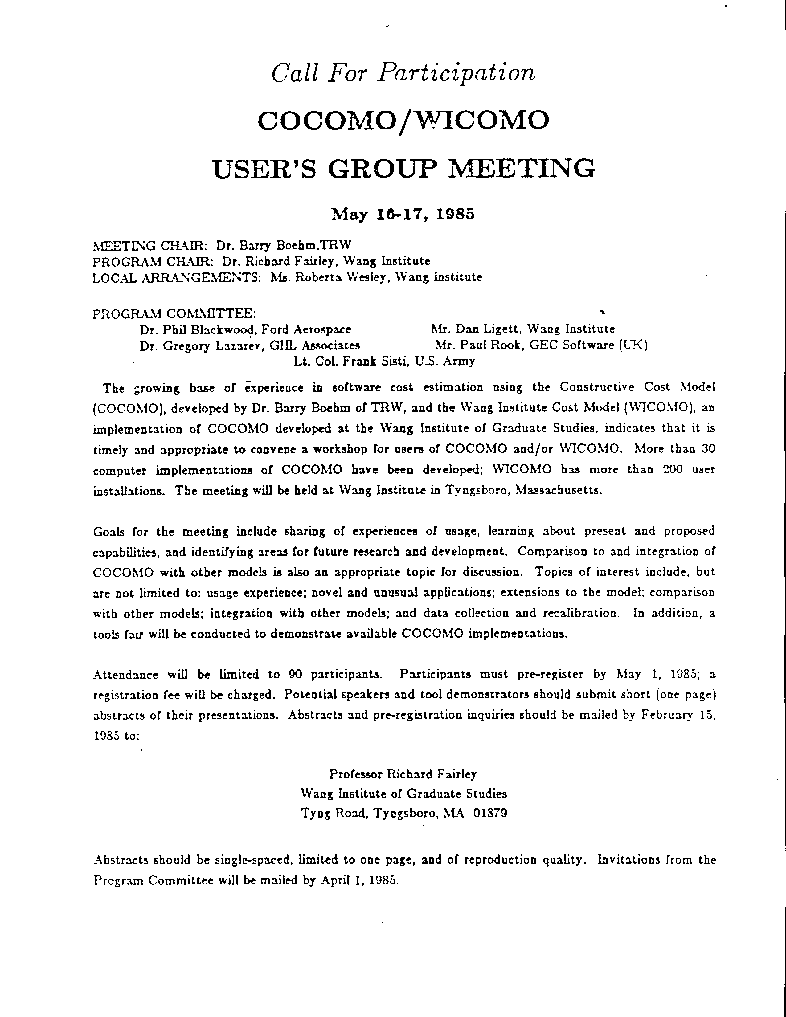 First COCOMO Meeting
